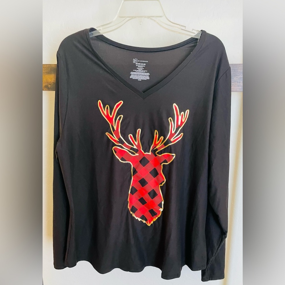 No Boundaries Plaid Deer Holiday and Red and Black Plaid Long Sleeve